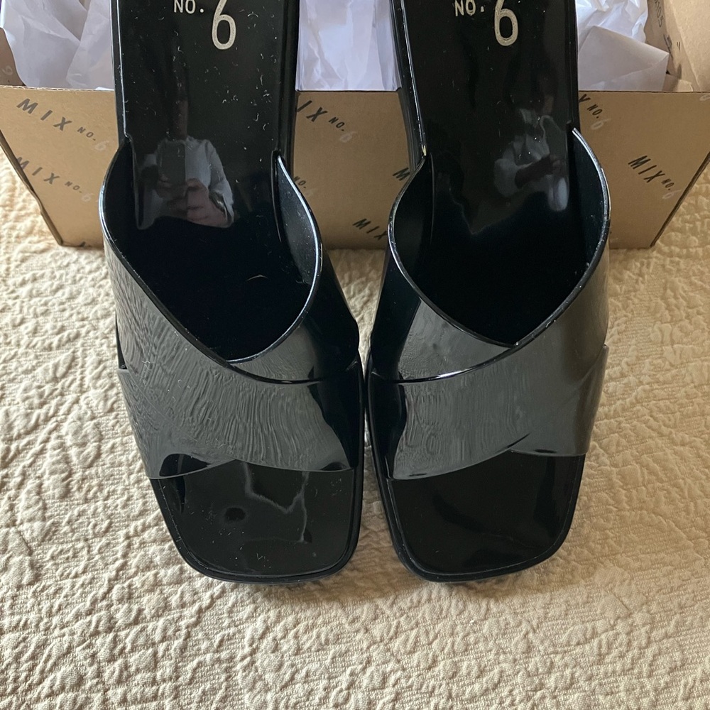 No. 6 Women's Black Slide Sandals